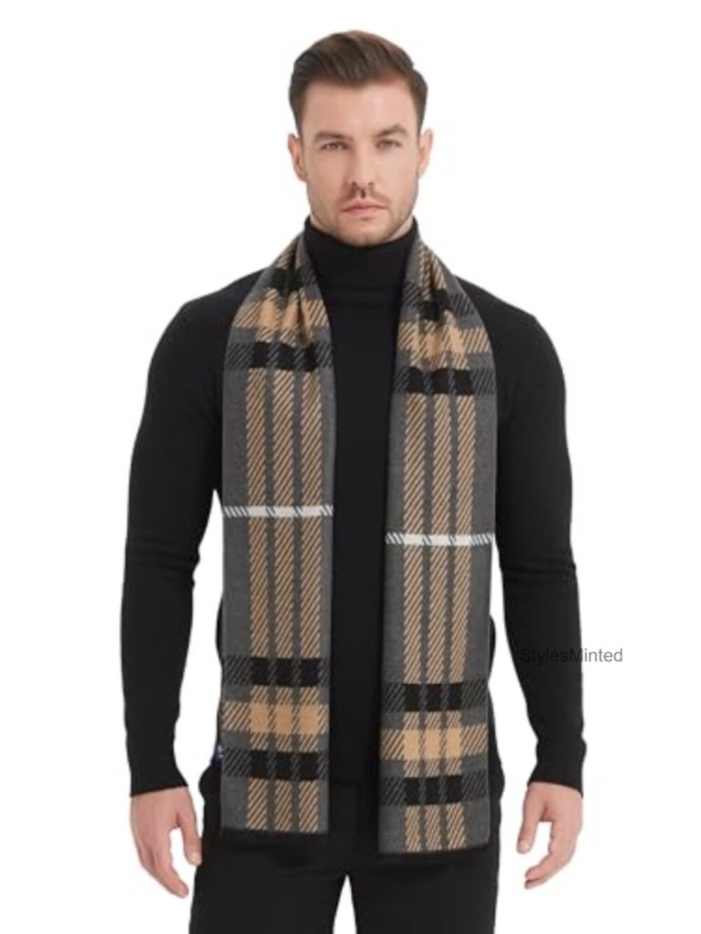 Men's Winter Scarf Viscose Cashmere Feel Soft Warm Cold Weather